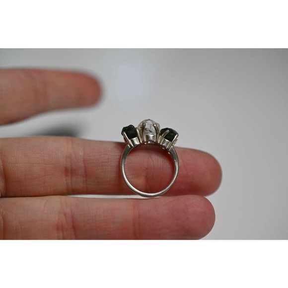 Boho Ring Raw Diamond Engagement Ring Rough Diamond Wedding Band Unique … - Picture 9 of 10